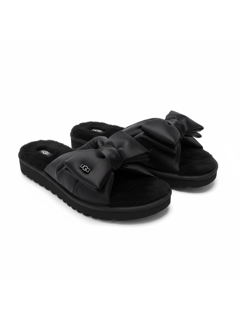 UGG Women's Lushette Puffer
Black Satin Slide Slipper - New in box